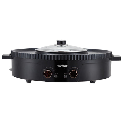 Hot Pot with Grill 1800W 2-in-1 Electric Smokeless Grill and Hot Pot.