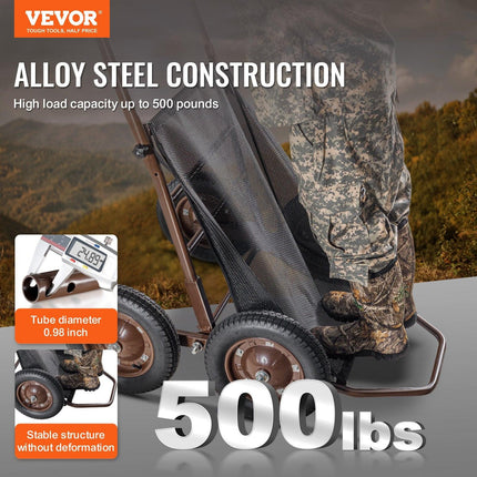Folding Deer Cart Game Hauler Utility Gear Dolly 500 LBS Capacity.