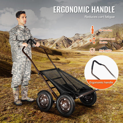 Folding Deer Cart Game Hauler Utility Gear Dolly 500 LBS Capacity.