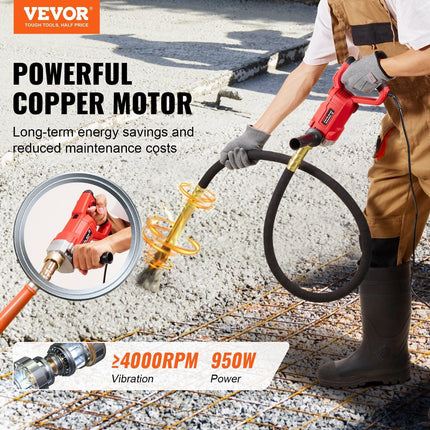 Handheld Electric Concrete Vibrator 960W 2M Shaft Air Bubble Remover.