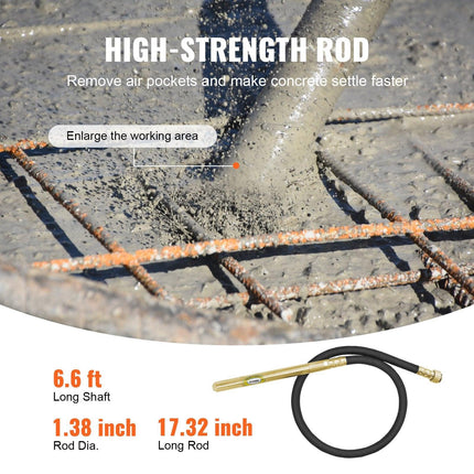 Handheld Electric Concrete Vibrator 960W 2M Shaft Air Bubble Remover.