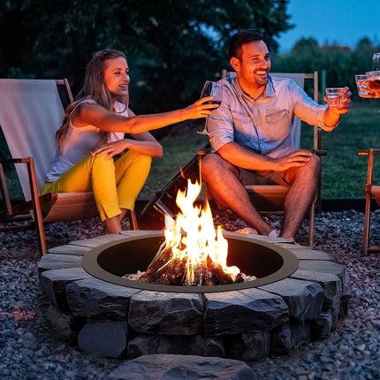 Fire Pit Ring, 40-Inch Outer/36-Inch Inner Diameter, 10inch Height 2.5mm Thick Fire Pit Insert, Heavy Duty Carbon Steel Liner DIY Campfire Ring above or In-Ground, for Outdoor Camping, Bonfires.