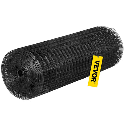Hardware Cloth, 24\" x50\' & 1\"x1\" Mesh Size, Galvanized Steel Vinyl Coated 16 Gauge Welded Wire with A Cutting Plier & A Pair of Fabric Gloves, for Garden Fencing & Pet Enclosures, Black.