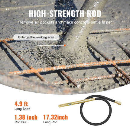 Handheld Electric Concrete Vibrator 800W 1.5M Shaft Air Bubble Remover.