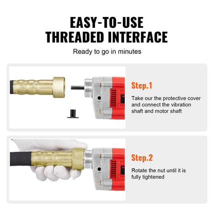 Handheld Electric Concrete Vibrator 800W 1.5M Shaft Air Bubble Remover.