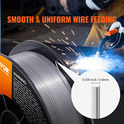 Flux Core MIG Welding Wire E71T-GS 0.035" 10LB Gasless Mild Steel MIG Wire.