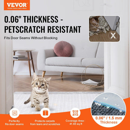 Carpet Protector for Pets, 15" x 4' PVC Scratch-Proof Cat Carpet Protector for Doorway, Anti-Slip Cat Scratch Protector Mat, Easy to Cut Plastic Carpet Scratch Stopper, Cat Scratch Guard Carpet.