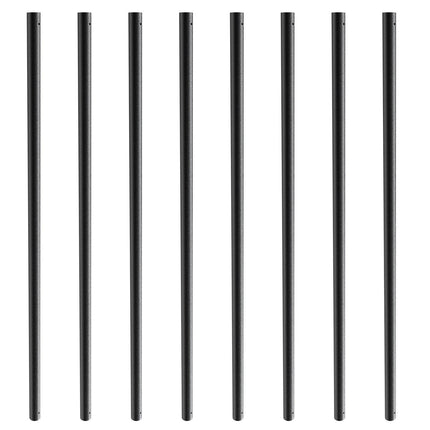 Staircase Metal Balusters, 3/4'' Round x 32'' Long Aluminum Decorative Banister Spindles, 101 Pack Deck Baluster with Screws, Classic Hollow Deck Railing Satin Black Powder Coated for Porch.
