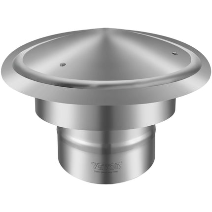 Chimney Cap 6-inch 304 Stainless Steel Round Roof Rain Cap Cover Silver.