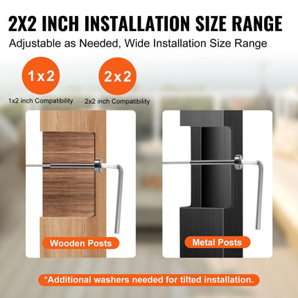 40 Pack Invisible Cable Railing kit, T316 Stainless Steel 3.2mm Invisible Receiver and Swage Stud End for Cable Railing, Swage Tensioner 3.2mm for Wood/Metal Post, Cable Railing Hardware, Black.