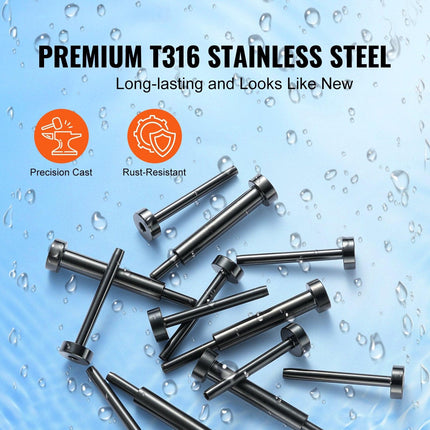 40 Pack Invisible Cable Railing kit, T316 Stainless Steel 3.2mm Invisible Receiver and Swage Stud End for Cable Railing, Swage Tensioner 3.2mm for Wood/Metal Post, Cable Railing Hardware, Black.