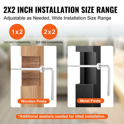 20 Pack Invisible Cable Railing kit, T316 Stainless Steel 3.2mm Invisible Receiver and Swage Stud End for Cable Railing, Swage Tensioner 3.2mm for Wood/Metal Post, Cable Railing Hardware, Silver.