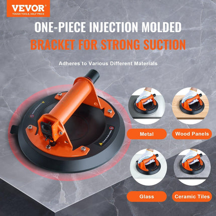 Glass Suction Cup, 203 mm 2 Pack 278 kg Capacity, Vacuum Suction Cup with Steel Handle & Carry Box, Heavy Duty Industrial Suction Cup Lifter Tool for Glass, Granite, Tile, Metal, Wood Lifting.