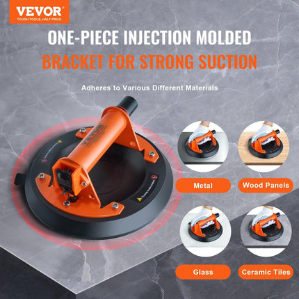 Glass Suction Cup, 203 mm 2 Pack 278 kg Capacity, Vacuum Suction Cup with ABS Handle and Carry Box, Heavy Duty Industrial Suction Cup Lifter Tool for Glass, Granite, Tile, Metal, Wood Lifting.