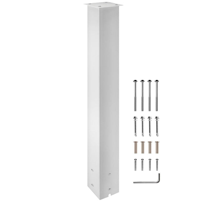 Mailbox Post, 43\" High Mailbox Stand, White Powder-Coated Mail Box Post Kit, Q235 Steel Post Stand Surface Mount Post for Sidewalk and Street Curbside, Universal Mail Post for Outdoor Mailbox.