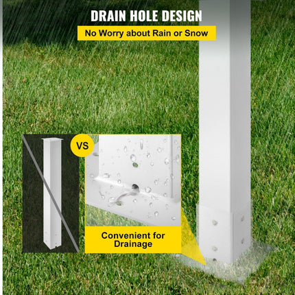 Mailbox Post, 43\" High Mailbox Stand, White Powder-Coated Mail Box Post Kit, Q235 Steel Post Stand Surface Mount Post for Sidewalk and Street Curbside, Universal Mail Post for Outdoor Mailbox.