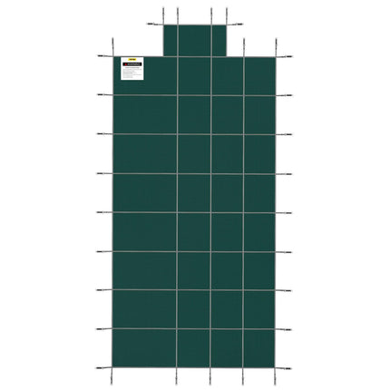 Pool Safety Cover Fits18x36ft Inground Safety Pool Cover Green Mesh with 4x8ft Center End Steps Solid Pool Safety Cover for Swimming Pool Winter.