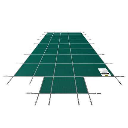 Pool Safety Cover Fits18x36ft Inground Safety Pool Cover Green Mesh with 4x8ft Center End Steps Solid Pool Safety Cover for Swimming Pool Winter.