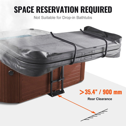 Hot Tub Cover Lift, Spa Cover Lift, Hydraulic, Height 84.07cm - 104.9cm Width 134.87cm - 234.95cm Adjustable, Installed Underneath on one Sides, Suitable for Various Sizes of Hot Tubs, Spa.