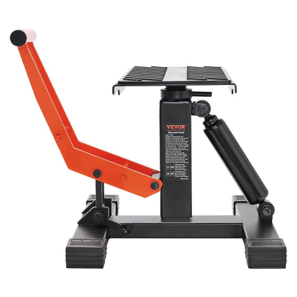 Dirt Bike Lift Stand, Motorcycle Jack Lift Stand 440 lbs Capacity and Hydraulic Lift Operation, Adjustable Height Hoist Table, for Dirt Pit Bike Repair, Maintenance, Dirt Bike Accessories.