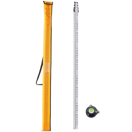 Measuring Rod 16-Feet/8ths 4 Sections Telescopic Grade Rod 1/8in w/ Bag.