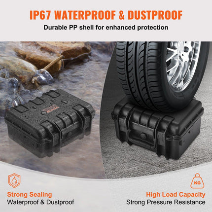 Hard Pistol Cases with Pre-cut PU Foam, Waterproof & Dustproof Hard Gun Case for 2 Pistol, 14.1×11.5×7.6 in Lockable Pistol Case, Black.