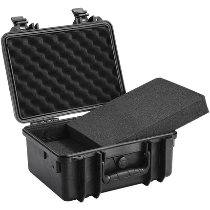 Hard Pistol Cases with Pre-cut PU Foam, Waterproof & Dustproof Hard Gun Case for 2 Pistol, 14.1×11.5×7.6 in Lockable Pistol Case, Black.