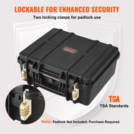 Hard Pistol Cases with Pre-cut Lining Lockable Pistol Case for 6 Pistol.