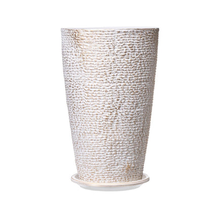 Tall Planter Set of 2 Round Tapered Plant Pots 53 cm for Outdoor Indoor.