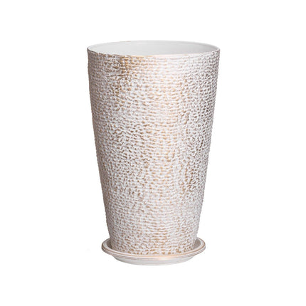 Tall Planter Set of 2 Round Tapered Plant Pots 53 cm for Outdoor Indoor.