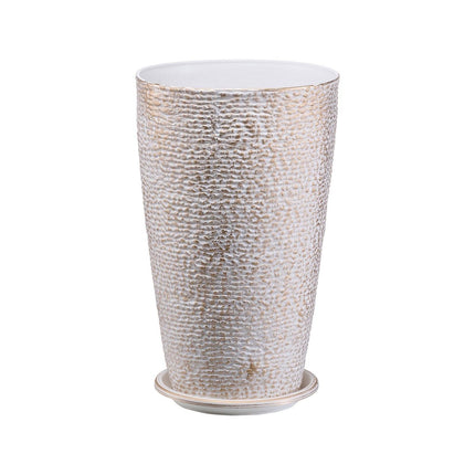 Tall Planter Set of 2 Round Tapered Plant Pots 53 cm for Outdoor Indoor.
