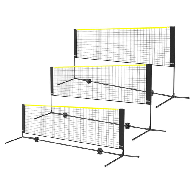 Badminton Net, Height Adjustable Volleyball Net, 10ft Wide Foldable Pickleball Net, Portable Easy Setup Tennis Net Set with Poles, Stand and Carry Bag, for Kids Backyard Game Indoor Outdoor Use.