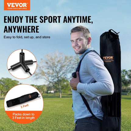 Badminton Net, Height Adjustable Volleyball Net, 10ft Wide Foldable Pickleball Net, Portable Easy Setup Tennis Net Set with Poles, Stand and Carry Bag, for Kids Backyard Game Indoor Outdoor Use.