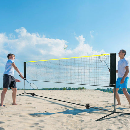 Badminton Net, Height Adjustable Volleyball Net, 10ft Wide Foldable Pickleball Net, Portable Easy Setup Tennis Net Set with Poles, Stand and Carry Bag, for Kids Backyard Game Indoor Outdoor Use.