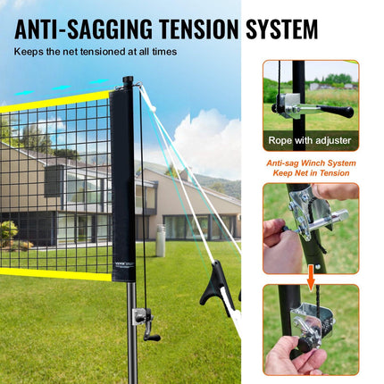 Badminton Net Set, Outdoor Backyard Beach Park Badminton Net, Portable Badminton Equipment Set, Adults Kids Badminton Net with Poles, Carrying Bag, 4 Iron Rackets, and 3 Nylon Shuttlecocks.