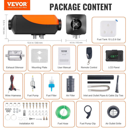 Bluetooth App Control Diesel Air Heater, 12V 2KW Diesel Heater with Automatic Altitude Adjustment, Remote Control and LCD, Diesel Parking Heater for RV Trailer Camper Van Boat And Indoors.