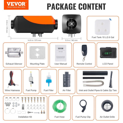 Bluetooth App Control Diesel Air Heater, 12V 5KW Diesel Heater with Automatic Altitude Adjustment, Remote Control and LCD, Diesel Parking Heater for RV Trailer Camper Van Boat And Indoors.