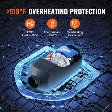 Bluetooth App Control Diesel Air Heater, 12V 8KW Diesel Heater with Automatic Altitude Adjustment, Remote Control and LCD, Diesel Parking Heater for RV Trailer Camper Van Boat.