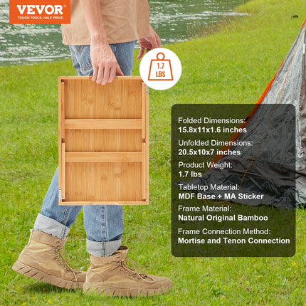 Bed Tray Table with Foldable Legs, Bamboo Breakfast Tray for Sofa, Bed, Eating, Snacking, and Working, Folding Serving Laptop Desk Tray, Portable Food Snack Platter for Picnic, 40x28 cm.