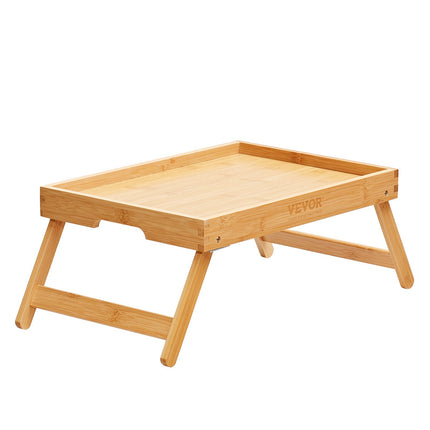 Bed Tray Table with Foldable Legs, Bamboo Breakfast Tray for Sofa, Bed, Eating, Snacking, and Working, Folding Serving Laptop Desk Tray, Portable Food Snack Platter for Picnic, 40x28 cm.