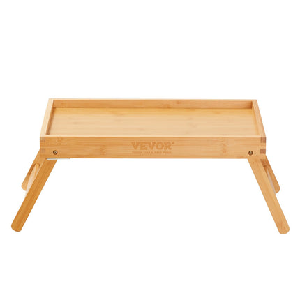 Bed Tray Table with Foldable Legs, Bamboo Breakfast Tray for Sofa, Bed, Eating, Snacking, and Working, Folding Serving Laptop Desk Tray, Portable Food Snack Platter for Picnic, 40x28 cm.
