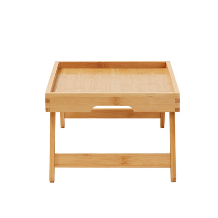 Bed Tray Table with Foldable Legs, Bamboo Breakfast Tray for Sofa, Bed, Eating, Snacking, and Working, Folding Serving Laptop Desk Tray, Portable Food Snack Platter for Picnic, 40x28 cm.