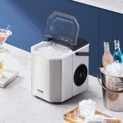 Portable Countertop Ice Maker 26Lbs/24H Self-Cleaning with Scoop Basket.