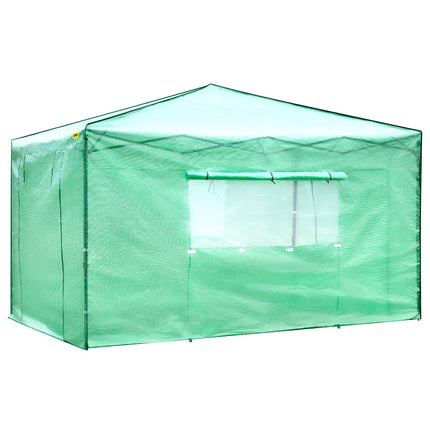 12\'x 8\'x 8\' Pop-Up Greenhouse, Set Up in Minutes, Portable Greenhouse with Doors & Windows. High Strength PE Cover & Powder-Coated Steel Construction.