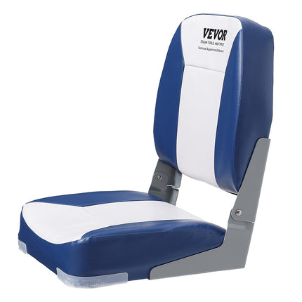 Boat Seat, 480 mm Low Back Boat Seat, Folding Boat Chair with Thickened Sponge Padding and Hinge, Fold-Down Boat Captain Chair for Fishing Boat, Sightseeing Boat, Speedboat, Canoe, 1-Piece.