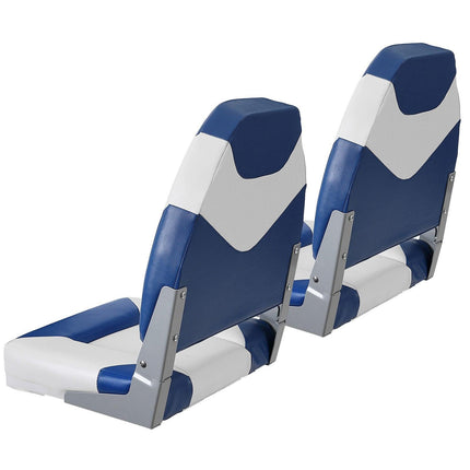 Boat Seats, 555 mm High Back Boat Seat, Folding Boat Chair with Thickened Sponge Padding and Hinge, Fold-Down Boat Captain Chairs for Fishing Boat, Sightseeing Boat, Speedboat, Canoe, 2-Pack.