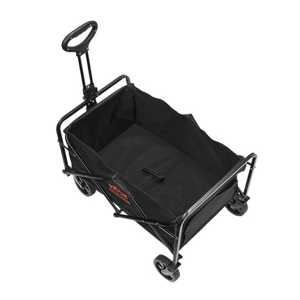 Collapsible Folding Wagon, 2 cu.ft Grass Wagon Cart with All-Terrain 5in Wheels, Heavy Duty Folding Wagon Cart 220 lbs Weight Capacity with Drink Holders, Sports Wagon for Camping, Shopping, Gar.