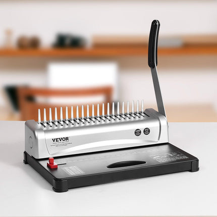 Binding Machine, Comb Binding Machine 21-Holes Binding 450 Sheets, Book Binder Machine with 100 PCS 3/8'' Comb Binding Spines, for Letter Size, A4, A5.