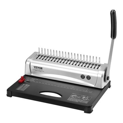 Binding Machine, Comb Binding Machine 21-Holes Binding 450 Sheets, Book Binder Machine with 100 PCS 3/8'' Comb Binding Spines, for Letter Size, A4, A5.