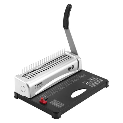 Binding Machine, Comb Binding Machine 21-Holes Binding 450 Sheets, Book Binder Machine with 100 PCS 3/8'' Comb Binding Spines, for Letter Size, A4, A5.